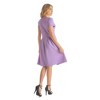 24seven Comfort Apparel Womens Scoop Neck Knee Length Pleated Pocket Dress - 3 of 4