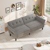 89" Futon Sofa Bed, Convertible Sleeper Sofa with Adjustable Backrest & Armrest, Modern Futon Couch Bed - 3 of 4