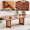 Chinese style log wind Imitation rattan tea table rectangular solid wood coffee table small family living room tea table - 2 of 3