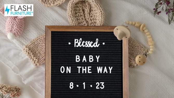 Flash Furniture Gracie Felt Letter Board with Wooden Frame, 389 PP Letters Including Numbers, Symbols and Icons, Canvas Carrying Case, 2 of 12, play video