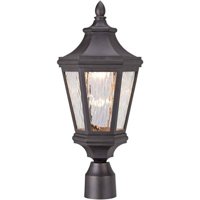 Minka Lavery Rustic Outdoor Post Light Fixture Oil Rubbed Bronze LED 20 1/4" Clear Water Glass for Exterior Barn Deck House Porch