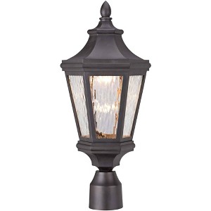 Minka Lavery Rustic Outdoor Post Light Fixture Oil Rubbed Bronze LED 20 1/4" Clear Water Glass for Exterior Barn Deck House Porch - 1 of 3