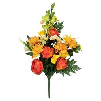 Allstate Floral 27" Dahlia, Peony and Rose Artificial Silk Floral Half Bouquet