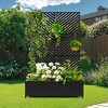 TOAOTBNBO Metal Raised Garden Bed with Parallel Lines Pattern, Outdoor Planter Box with Wheels, Modern Privacy Screen for Garden and Patio - 2 of 4