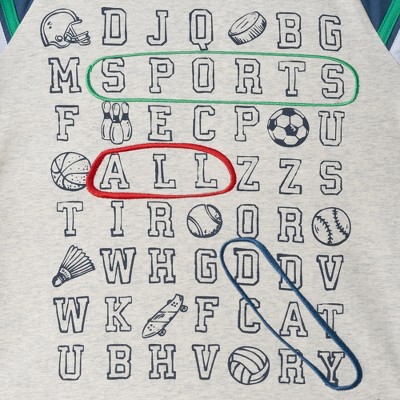 Andy & Evan Kids Long Sleeve Raglan Color Blocked Alphabet Tee Grey, Size 7. — фото 2
