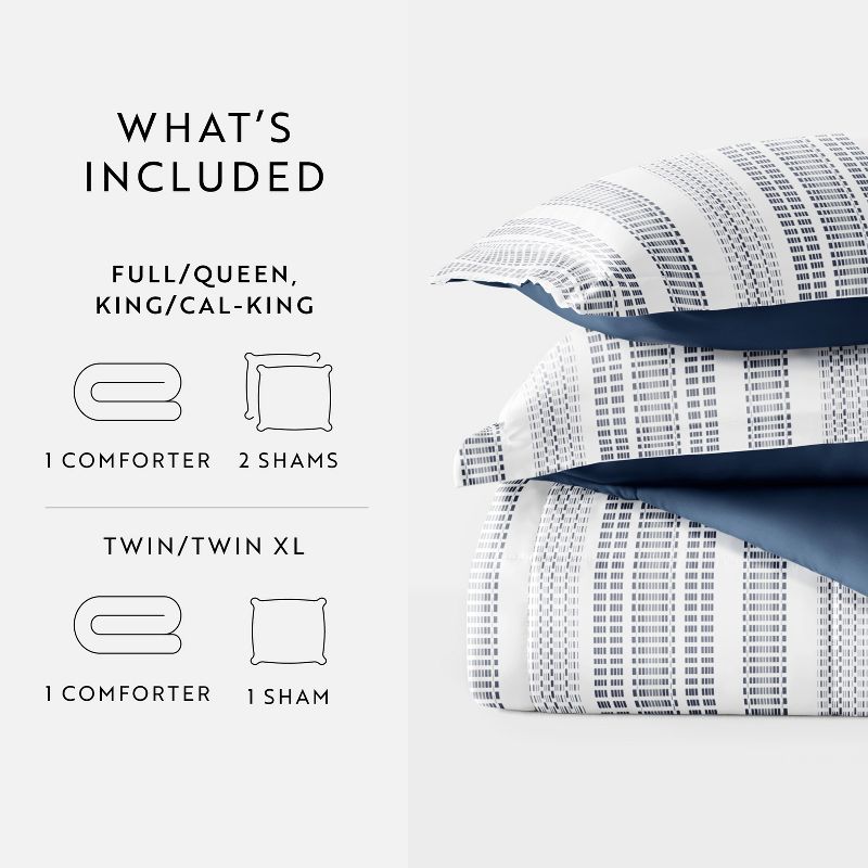 Geometric Modern Reversible Soft Comforter Sets, Down Alternative, Easy Care - Becky Cameron, 5 of 22