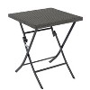 DOMETOUR 3-Piece Foldable Rattan Bistro Set: Outdoor Table & Chairs for Garden, Balcony, Poolside - All-Weather Design - 4 of 4