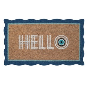 Folkulture Hello Mats Outdoor | 16 x 28 Inch Eco Friendly Hello Matt or Doormat for Home Entrance | Durable & Anti Slip Coir Door Mats or Rug - 1 of 4