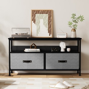 55 Inch TV Stand for Living Room, Media Console Featuring Open Shelf, Television Chest with Storage for Bedroom - 1 of 4