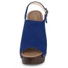 Allegra K Women's Open Toe Buckle Strap Slingback Platform Chunky Heel Sandals - 3 of 4
