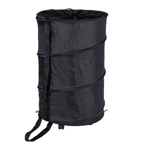 Household Essentials Rolling Pop Up Hamper Drawstring Closure with Shoulder Strap and Removable Wheels - 1 of 4