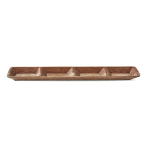 tagltd Watermill Mango Wood Divided Serving Tray 38.5L x 6.0W x 2.0H inches - 1 of 3