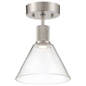 Access Lighting Port Nine 1 - Light Flush Mount in  Brushed Steel - 1 of 4