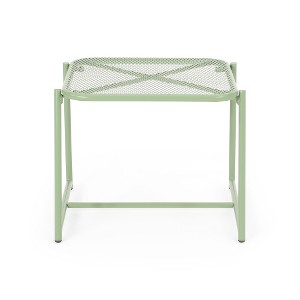 Lyngins Modern Mesh Outdoor End Table, Rectangle Powder-Coated Metal Patio End Table for Outside Use, Patio Side Table - 1 of 4