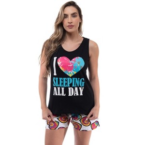 Just Love Womens Tank & Short Cute Pajama Set - Ribbed PJ Sets Sleepwear Loungewear - 1 of 3