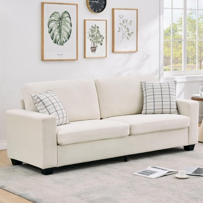 83" Comfy Corduroy Couches, Modern Upholstered Sofa with Wide Armrests, Cloud Couch with Deep Seat Sofa