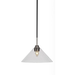 Toltec Lighting Paramount 1 - Light Pendant in  Matte Black/Brushed Nickel with 12" Clear Bubble Shade - 1 of 1