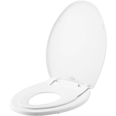Mayfair by Bemis Little2Big Never Loosens Elongated Plastic Children's Potty Training Toilet Seat with Slow Close Hinge - White