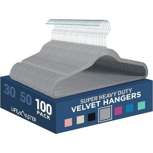 Lifemaster Velvet Non-Slip Hangers (Gray) - 1 of 4