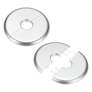 Unique Bargains Wall Split Flange Self-Adhesive Plumbing Cover Plates ABS Faucet Escutcheons 2 Pcs - 1 of 4