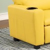 GlasFlength Sofas Kids Recliner Chair with Convenient Cup Holder Easy Clean Practical for Playrooms and Bedrooms, Yellow, 21"*23"*27" - 3 of 4