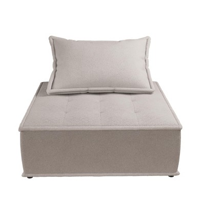 DHP Paloma Upholstered Armless Modular Chair with Backrest Pillow
