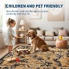 Acekool Washable Tiger Area Rug, Non-Slip Low Pile Botanical Animal Print Carpet for Living Room Bedroom Nursery Office, Soft & Foldable - 4 of 4