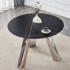 FONTOI 42"Round End Table with Metal Legs, Side Table with Marble Top for Living Room Bedroom Office, Black, 42"*29.5"*42" - 4 of 4