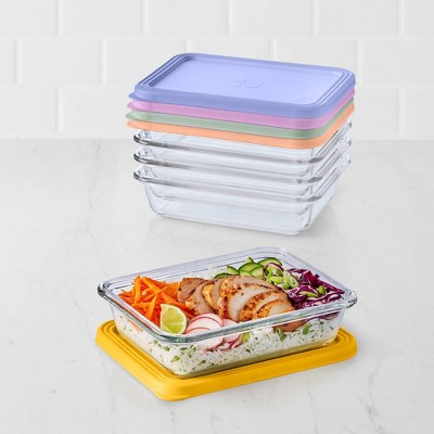 Ello Everyday Glass 4.5c 10pc Meal Prep Food Storage Container Set