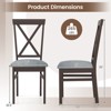 Costway Modern Dining Chairs Set of 4 w/ Rubber Wood Frame Hollowed Backrest for Kitchen - 3 of 4
