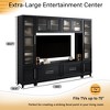 102"W Wall Unit Entertainment Center TV Stand Media Console, Fits 75" TVs, Fluted Glass Doors & Storage Drawers - ModernLuxe - 4 of 4