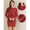 INSPIRE CHIC Women's Stretch Short Sweater Jacket and Vintage Skirt Sets 2 Piece Suit - 2 of 4