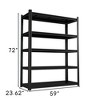 VYNXARIA 59" Wide Black Metal Shelving Unit with 5 Removable Dividers - Heavy-Duty Storage for Garage, Kitchen, and Office - 2 of 4