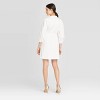 Women's Puff 3/4 Sleeve Button-Down Dress - Who What Wear™ White - image 2 of 3