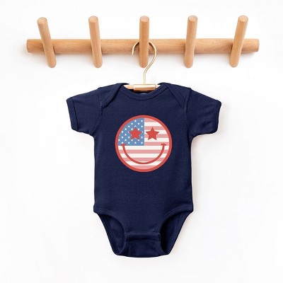The Juniper Shop Flag Smiley Face Baby Bodysuit