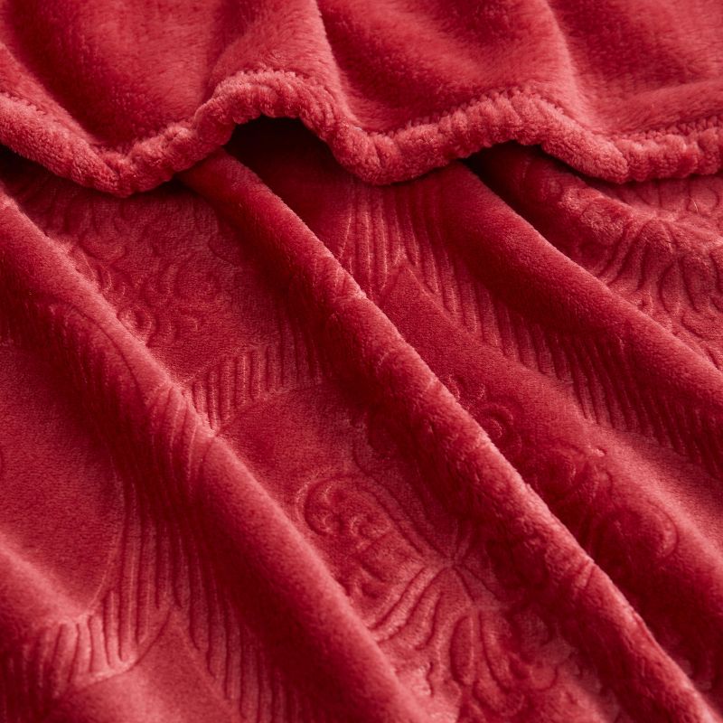 Kate Aurora Ultra Soft & Plush Ogee Damask Fleece Throw Blanket Covers - 50 in. W x 60 in. L, 2 of 6