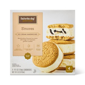 S'mores Cookie Ice Cream Sandwich - 16 fl oz/4ct - Favorite Day™ - 1 of 2