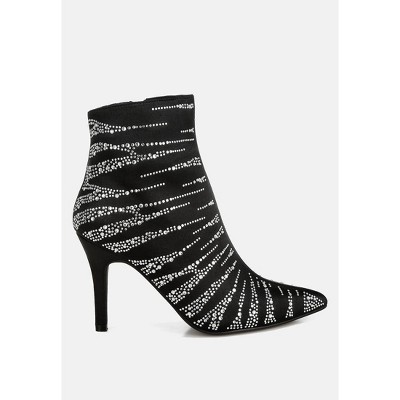 Toget Satin Rhinestone Ankle Party Women Boots