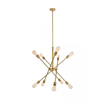 Elegant Lighting Axel 10 Lights Brass Pendant
