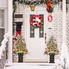 3FT Flocked Small Christmas Tree , Artificial Small Christmas Trees with Light, Multiple Pattern Bases, Outdoor Indoor for Winter Holiday Décor - 3 of 4