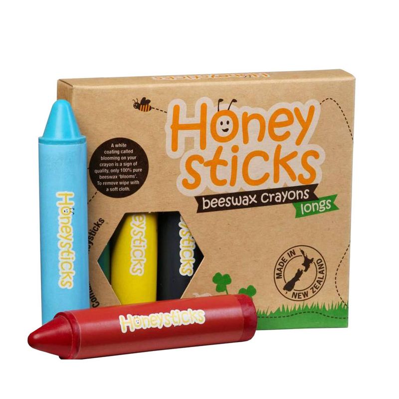 6pk Longs, Jumbo Sized Beeswax Crayons - Honeysticks, 1 of 3