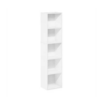 HOMLUX 5-Tier Cube Bookcase Bookshelf Storage Organizer Living Room, Bedroom, Kids Room, White