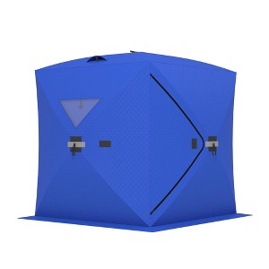 COZONY Pop Up Ice Fishing Tent, Insulated Portable Hub Shelter Windproof Warm Shanty for 1-8 Person - 1 of 4