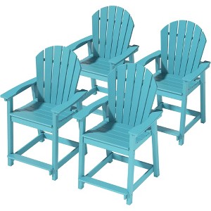 Decksplore Outdoor Tall Adirondack Chairs Sets Patio Bar Stool Chair with High Back All-Weather Balcony Chair for Backyard Garden Yard - 1 of 4