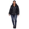 Plus Size Metallic Puffer Coat with Hoodie - White Mark - 4 of 4