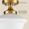 Claxy Schoolhouse Ceiling Light Fixture with White Glass Shade - 3 of 4