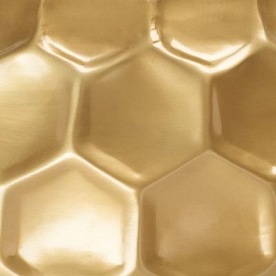 33" Transitional Antique Brass Round Metal Coffee Table