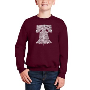 LA Pop Art Liberty Bell - Boy's Word Art Crewneck Sweatshirt - 1 of 3