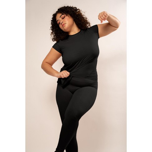 Smart & Sexy Women's Stretchiest EVER Foundation Lounge Legging Black Hue  L/XL