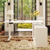 FUFU&GAGA L-Shape White Wooden Computer Desk Adjustable Height - 2 of 4